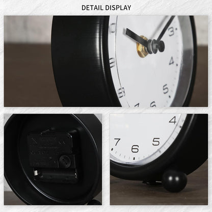 5.1" Retro Desk Clock, Black