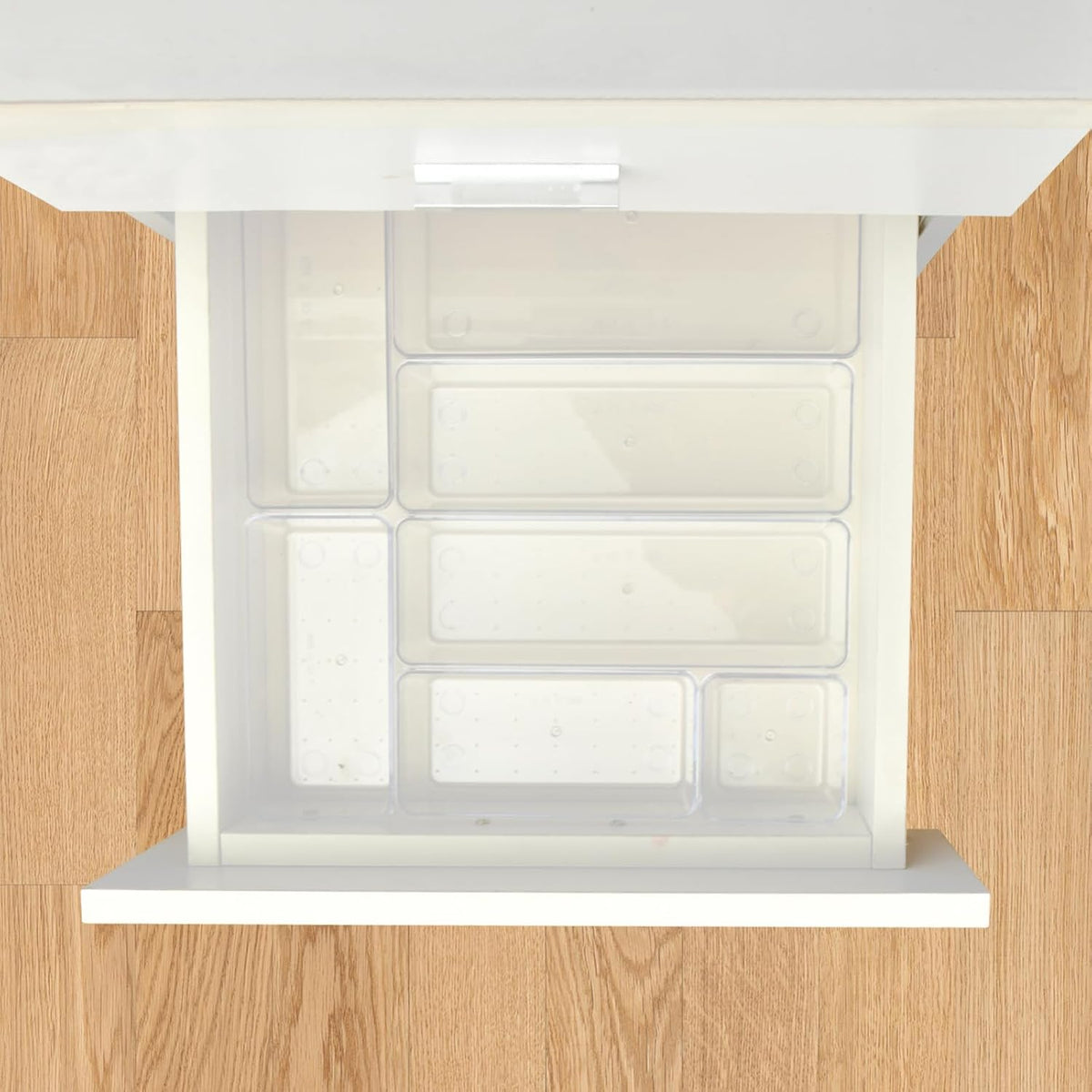 Manalete 15 Pcs Clear Plastic Drawer Organizer, Makeup & Vanity Organizer