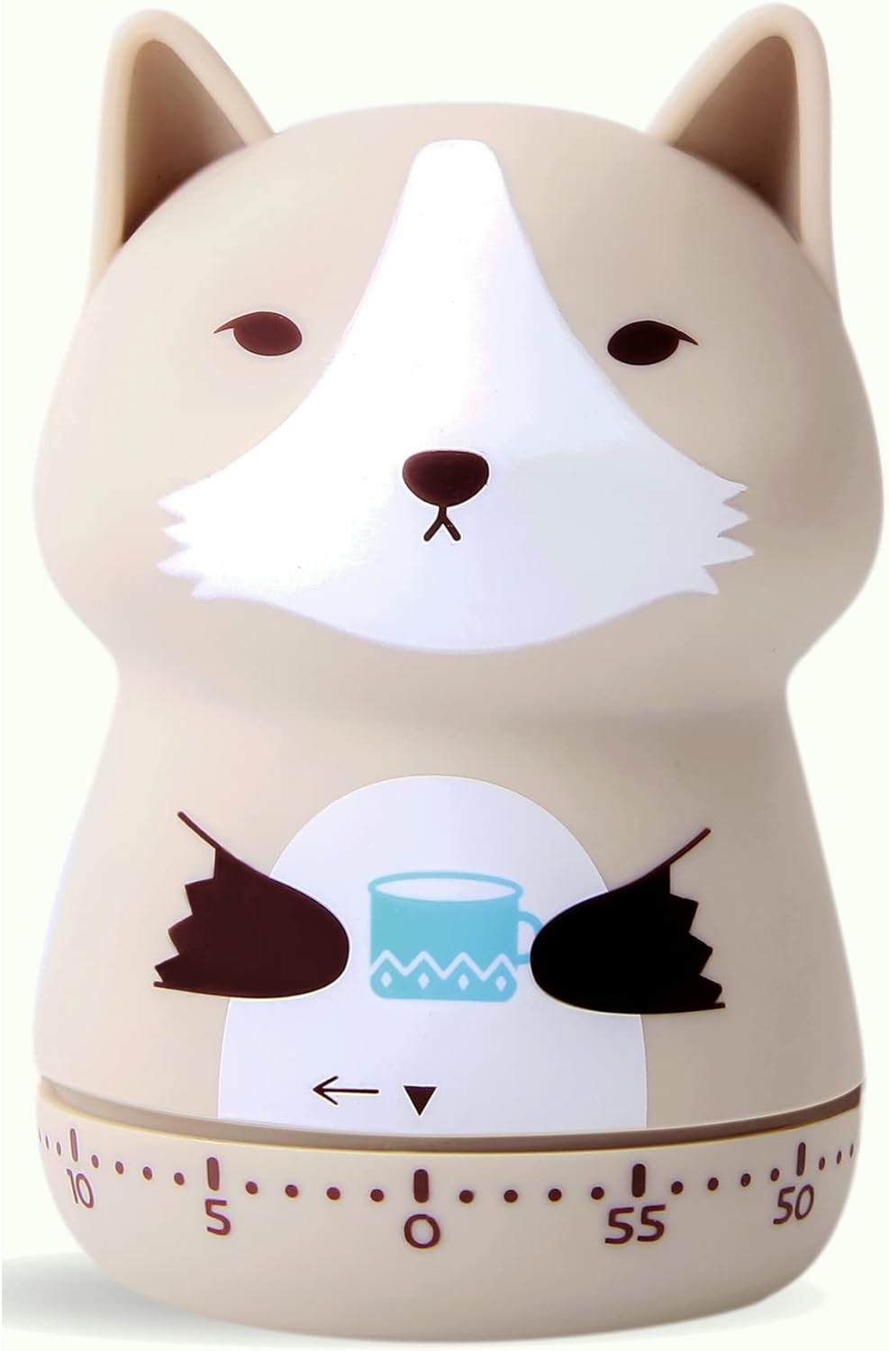 Mechanical Kitchen Timer, Cute Animal Wind Up 60 Minutes Manual Countdown for Kids, Classroom, Home, Study and Cooking (Orange Fox)