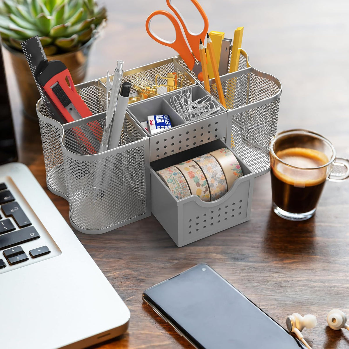 Desk Organizers Pen Holder Office Caddy Storage, Black