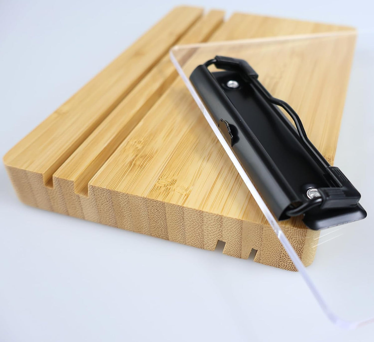 A5 Half Letter Clipboard with Stand,Clear Acrylic Freestanding Memo Size Clipboards,Document Typing Paper Stand,Menu Display Board,Receipt Holder (6"×9")
