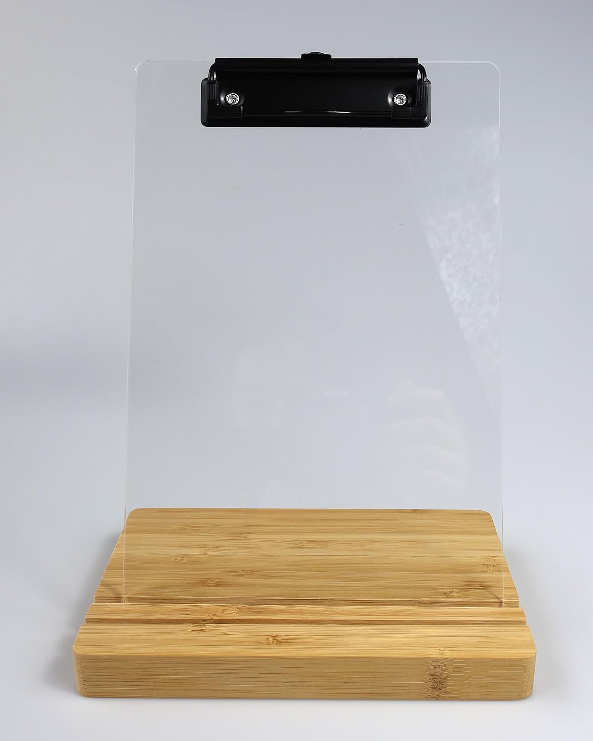 A5 Half Letter Clipboard with Stand,Clear Acrylic Freestanding Memo Size Clipboards,Document Typing Paper Stand,Menu Display Board,Receipt Holder (6"×9")