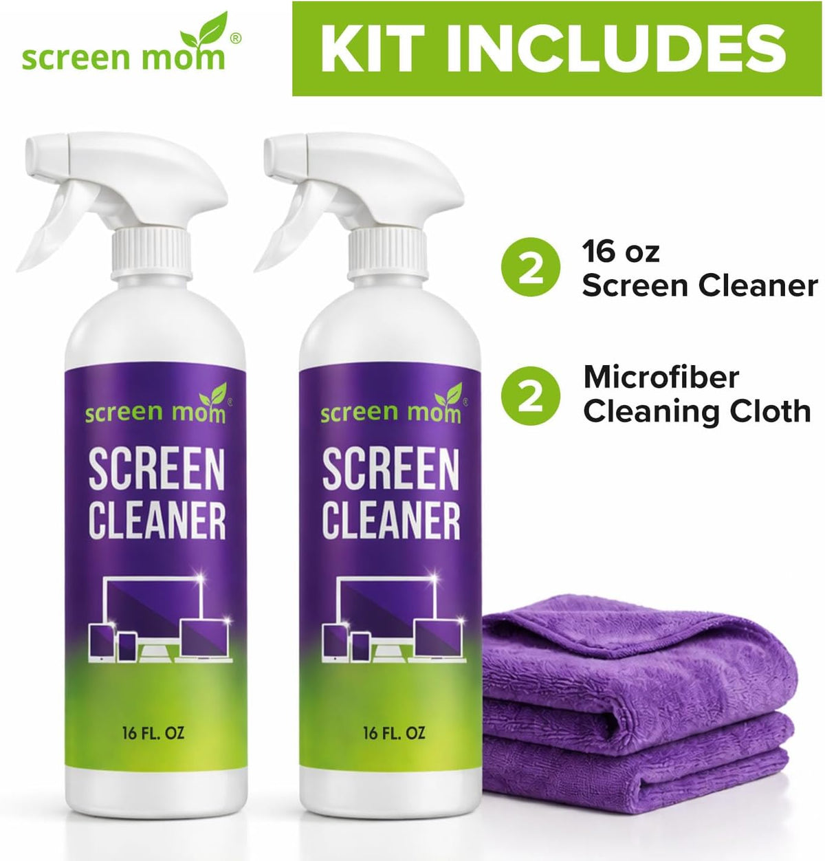 Screen Cleaner Spray 16oz Bottle for TV, Car, Laptop & Computer