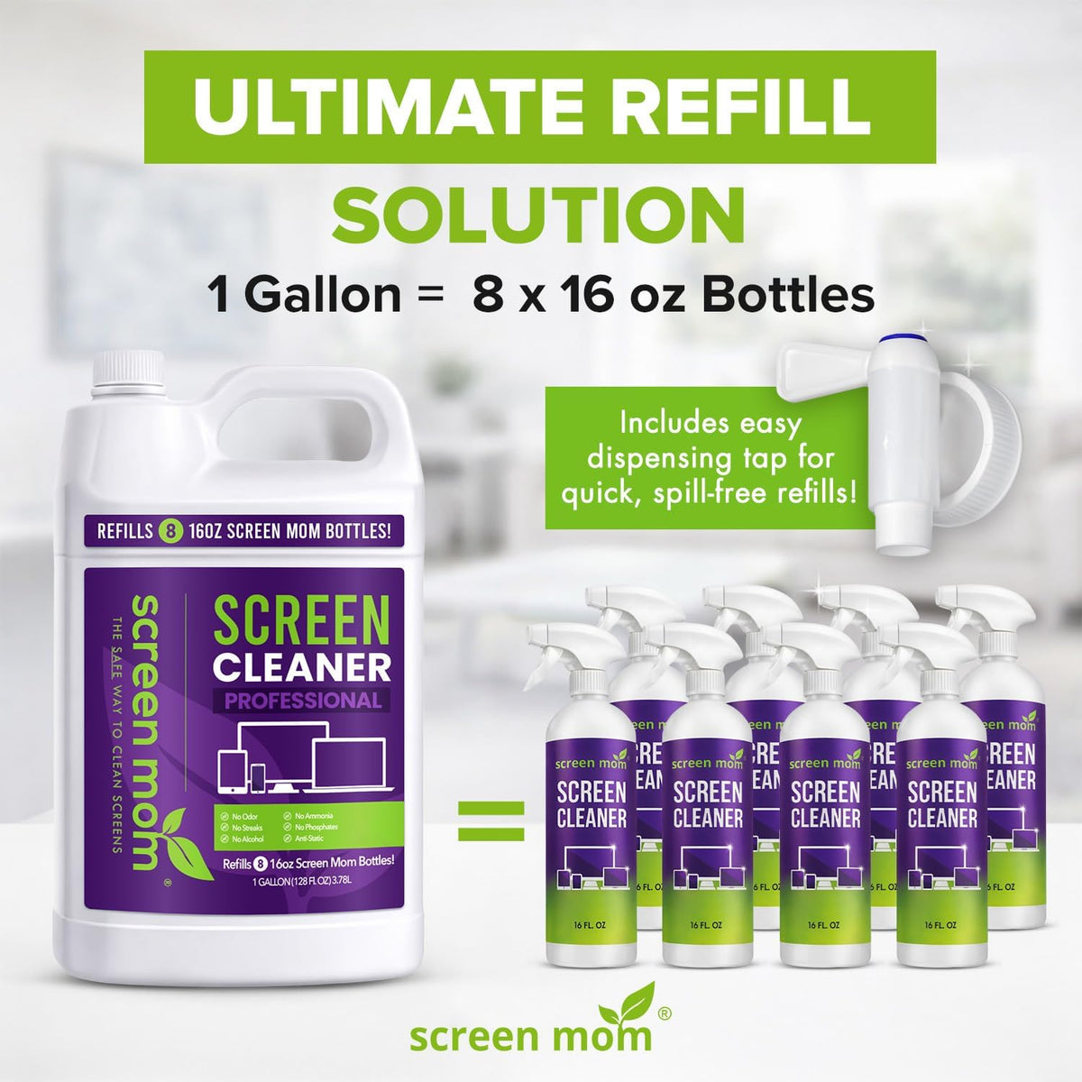 Screen Cleaner Spray 16oz Bottle for TV, Car, Laptop & Computer