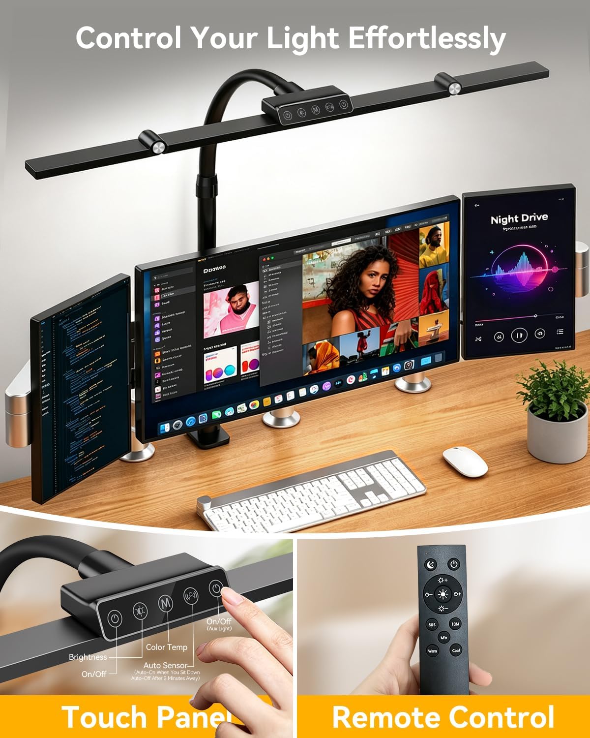 LED Desk Lamp Clip on Light with 3 Color Modes 10 Brightness Ring/Clamp Light 360° Adjustable Neck Dimmable Eye Protection Desk Lamps for Home Office