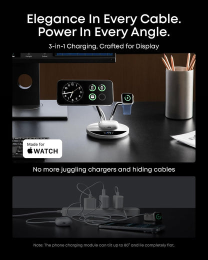 Prime 3-in-1 Qi2.2 MagSafe Compatible 25W Wireless Charging Station