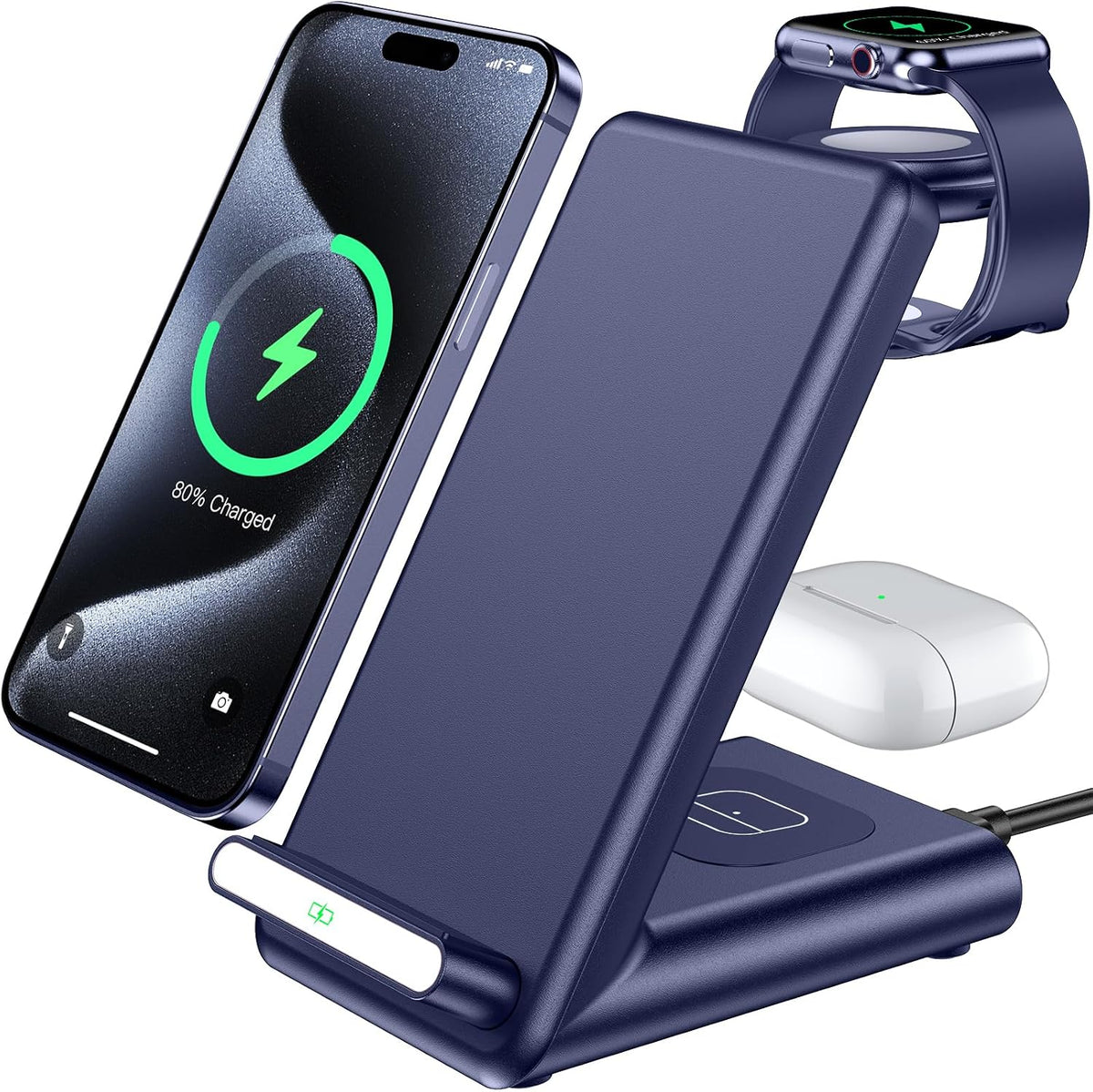 Wireless Charging Station,3 in 1 Charging Stand for Apple Multiple Devices