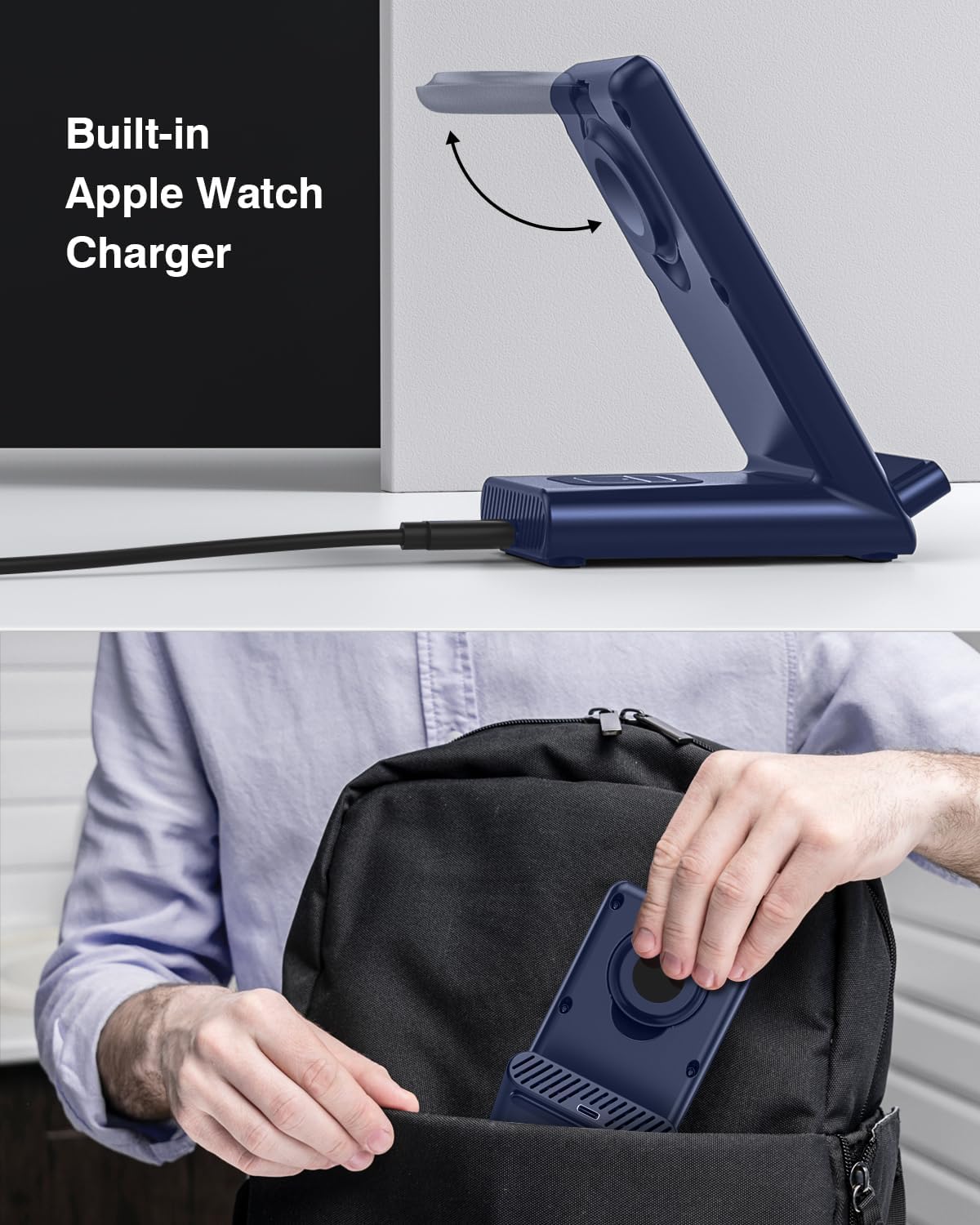 Wireless Charging Station,3 in 1 Charging Stand for Apple Multiple Devices