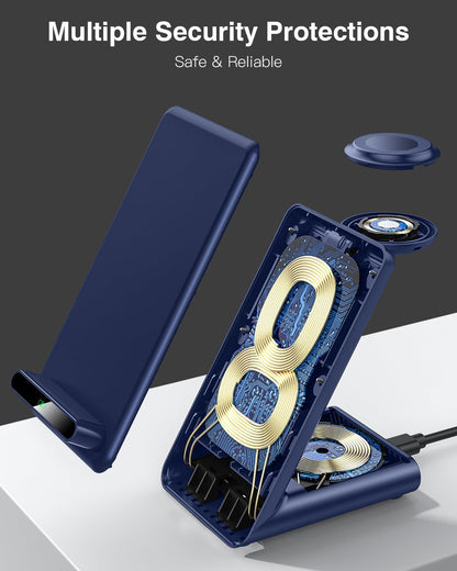 Wireless Charging Station,3 in 1 Charging Stand for Apple Multiple Devices
