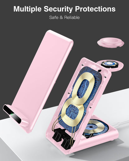 Wireless Charging Station,3 in 1 Charging Stand for Apple Multiple Devices