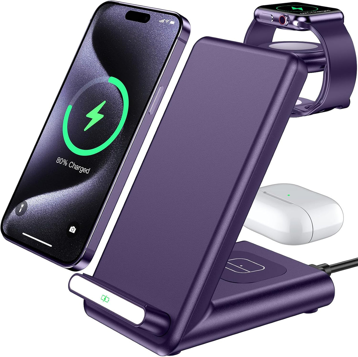 Wireless Charging Station,3 in 1 Charging Stand for Apple Multiple Devices