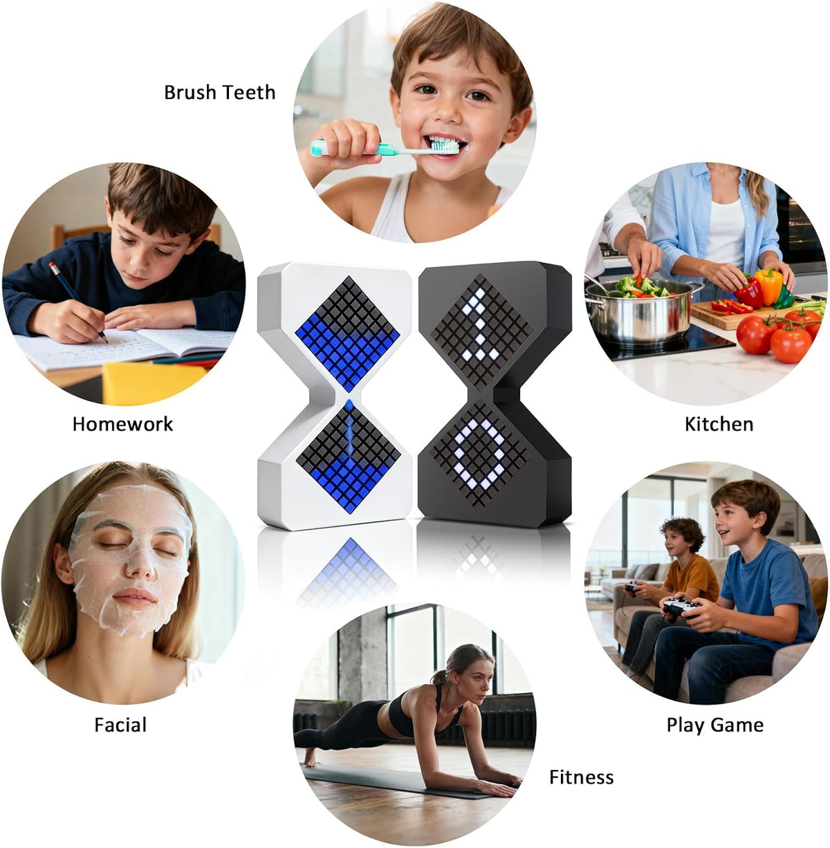 Digital Hourglass Visual Timer,LED Focus Timers