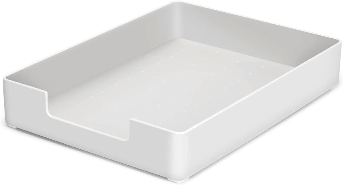 Letter-Size Tray, Desk Drawer Organizer for A4 Paper, Off-White
