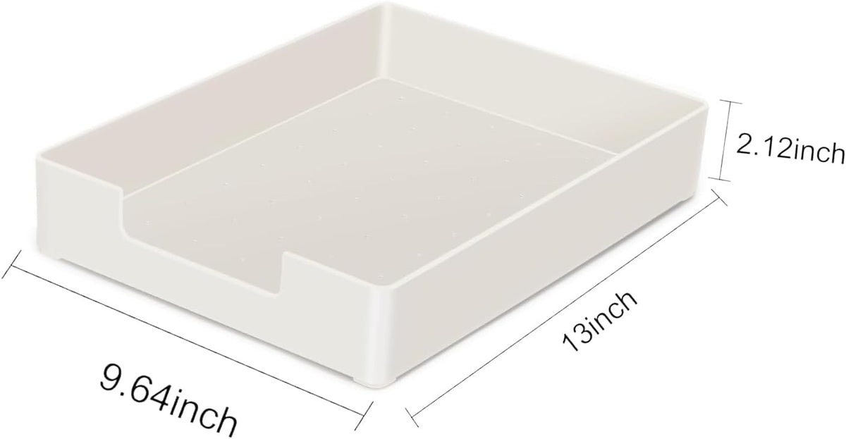 Letter-Size Tray, Desk Drawer Organizer for A4 Paper, Off-White