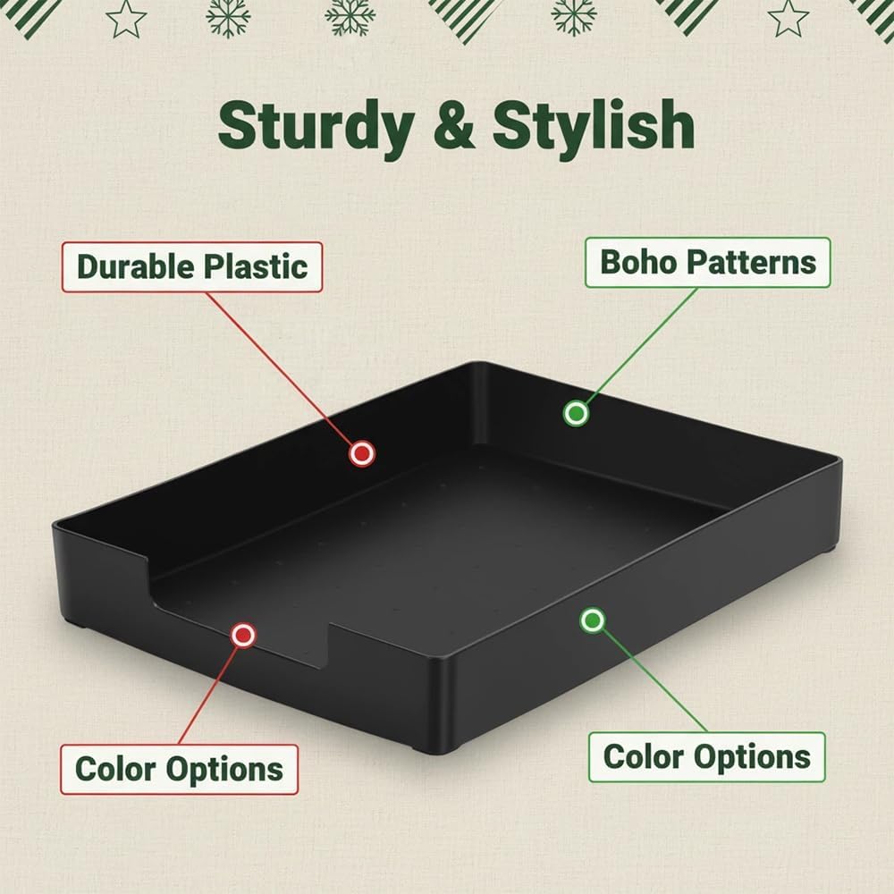 Letter-Size Tray, Desk Drawer Organizer for A4 Paper, Off-White