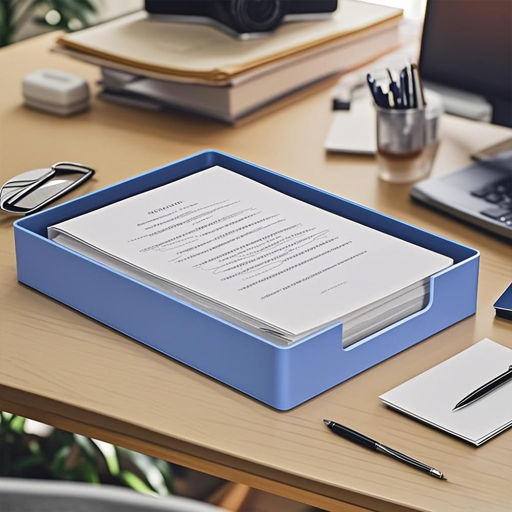 Letter-Size Tray, Desk Drawer Organizer for A4 Paper, Off-White