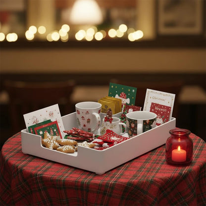 Letter-Size Tray, Desk Drawer Organizer for A4 Paper, Off-White
