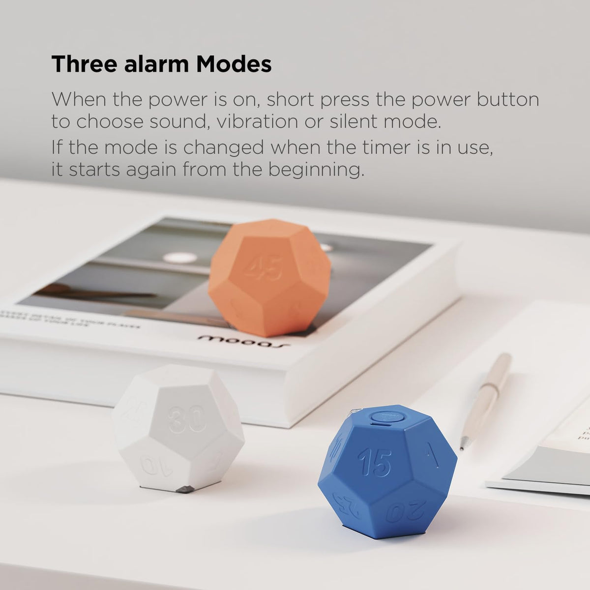 Dodecagon Time Ball Rechargeable Mini Timer (White)