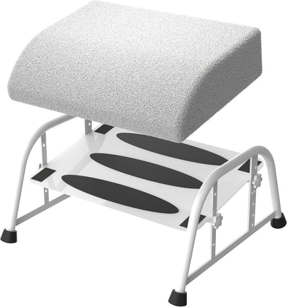 10-Level Adjustable Under Desk Footrest, XL Black Metal Frame