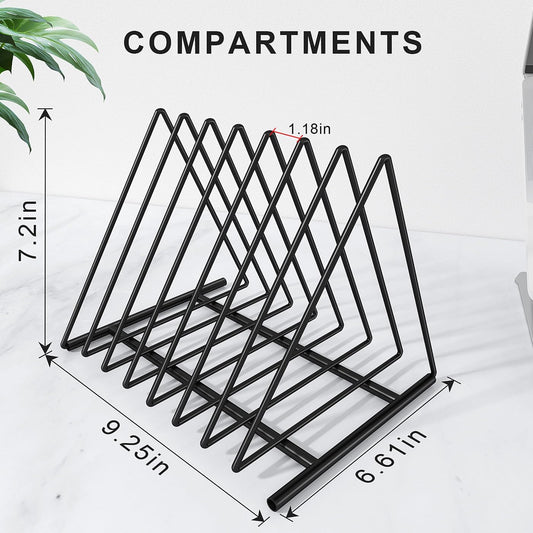 Triangle File Folder Racks,7 Sections File Holder,File Storage Sorter/Stand,Desktop File Organizer,Wire Organizer Rack,Magazine Folder Holder,Letter/Legal,Suitable to Hold Large/Small Items