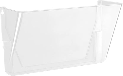 Expandable Plastic Wall File Organizer, Hanging File Holder, Letter Size, 1-Pocket, Clear, Space Saving for Office Home