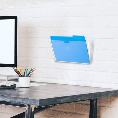 Expandable Plastic Wall File Organizer, Hanging File Holder, Letter Size, 1-Pocket, Clear, Space Saving for Office Home
