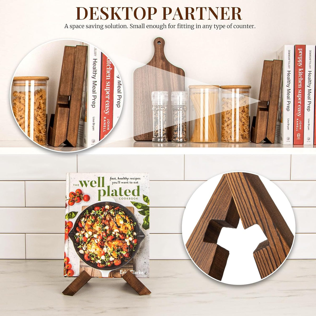 Cookbook Stand for Kitchen, Recipe Book Holder for Kitchen Counter