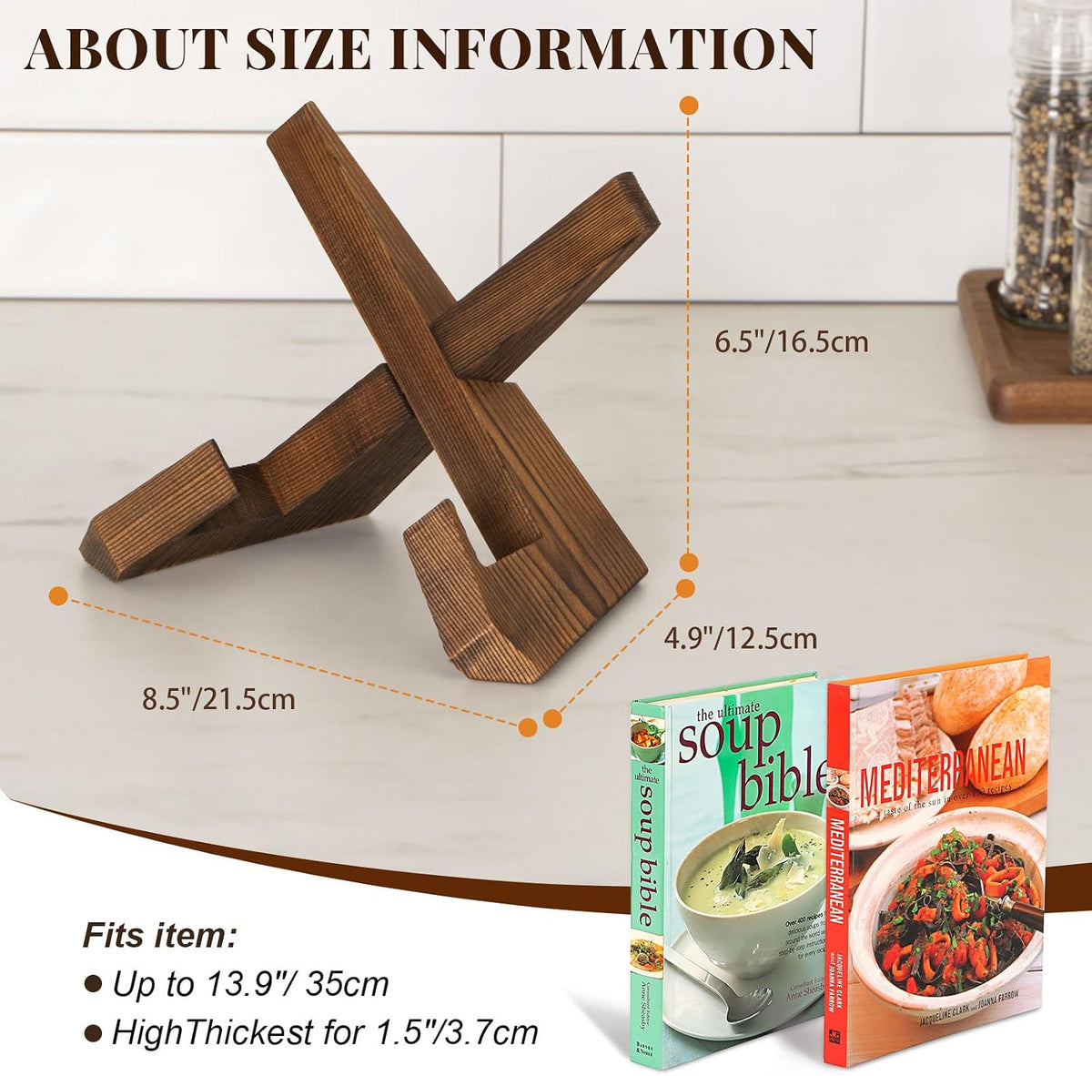 Cookbook Stand for Kitchen, Recipe Book Holder for Kitchen Counter