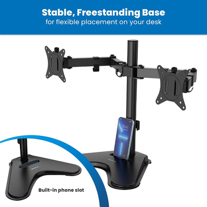 ! Dual Monitor Desk Stand Mount for 2 Screens VESA 75x75 & 100x100