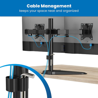 ! Dual Monitor Desk Stand Mount for 2 Screens VESA 75x75 & 100x100