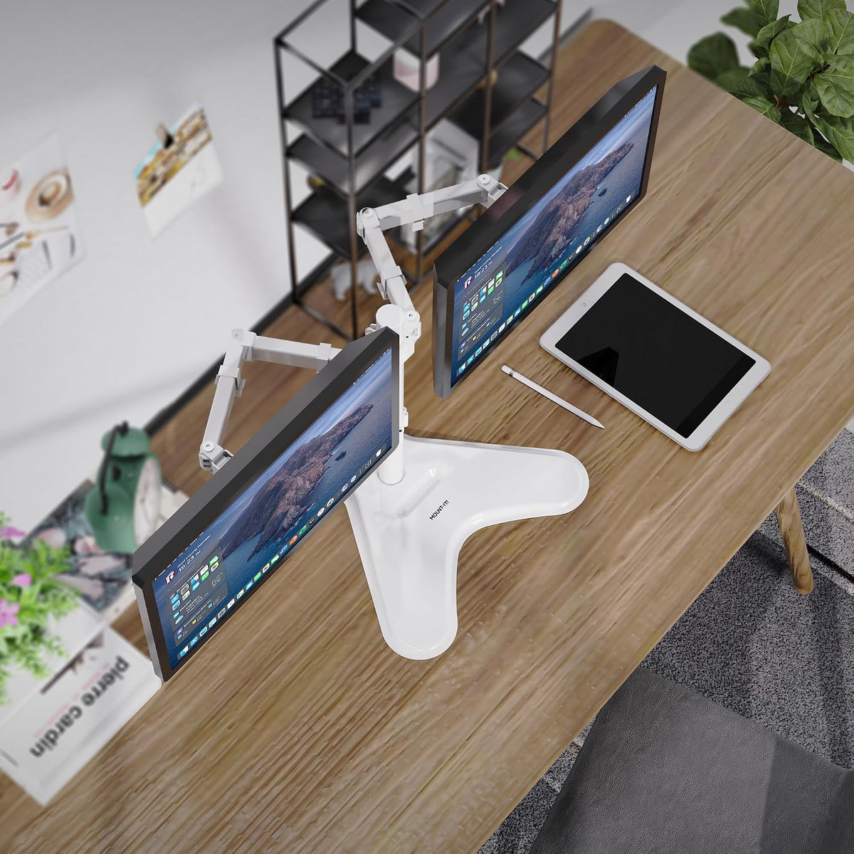 ! Dual Monitor Desk Stand Mount for 2 Screens VESA 75x75 & 100x100