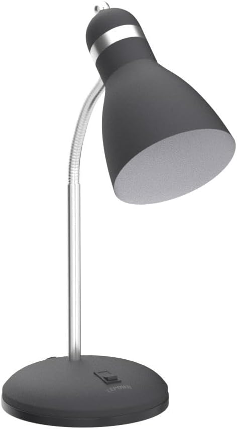 Metal Desk Lamp, Adjustable GooseNeck Reading Light for Bedroom