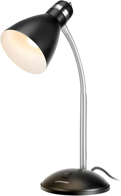 Metal Desk Lamp, Adjustable GooseNeck Reading Light for Bedroom