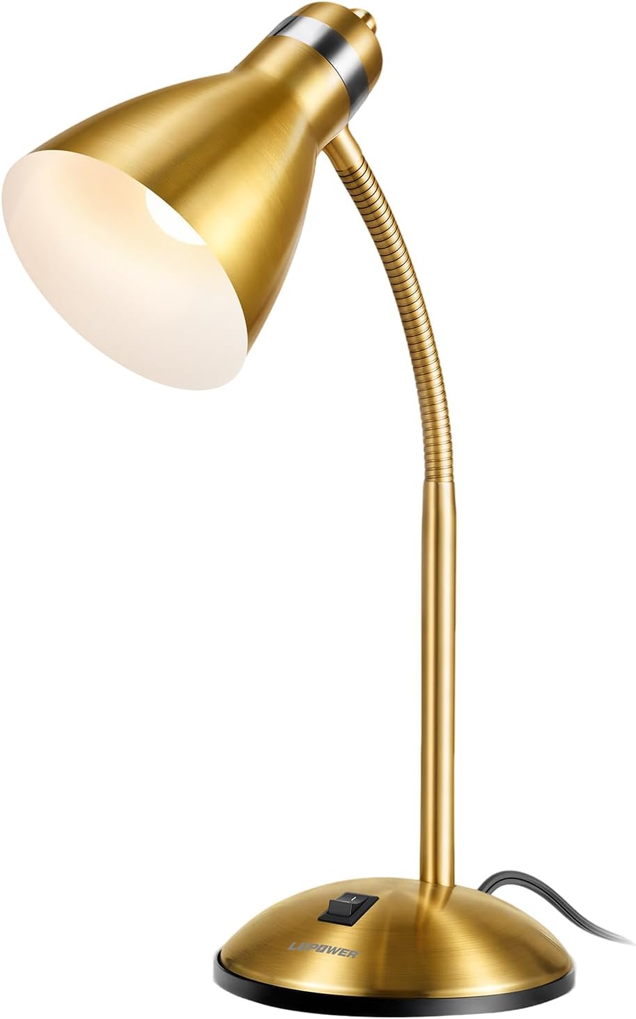 Metal Desk Lamp, Adjustable GooseNeck Reading Light for Bedroom