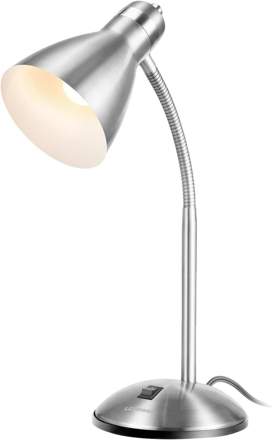Metal Desk Lamp, Adjustable GooseNeck Reading Light for Bedroom