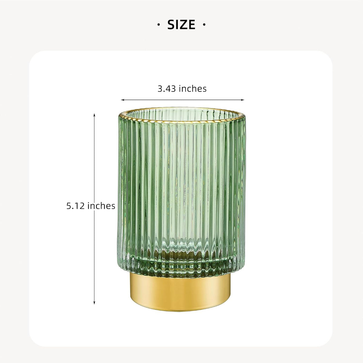Makeup Brush Holder Organizer,Toothbrush Holders,Desk Pen Pencil Holder,Multifunctional Vintage Glass Brush Cup（L/Green/A3-6-US）