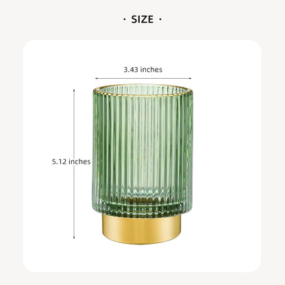Makeup Brush Holder Organizer,Toothbrush Holders,Desk Pen Pencil Holder,Multifunctional Vintage Glass Brush Cup（L/Green/A3-6-US）