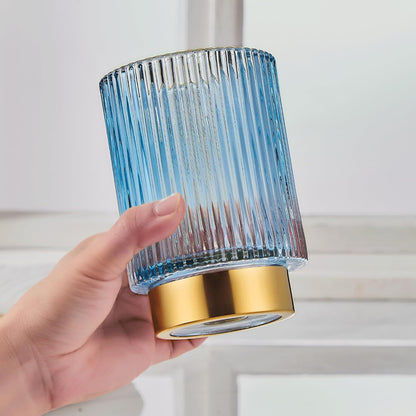 Makeup Brush Holder Organizer,Toothbrush Holders,Desk Pen Pencil Holder,Multifunctional Vintage Glass Brush Cup（L/Green/A3-6-US）