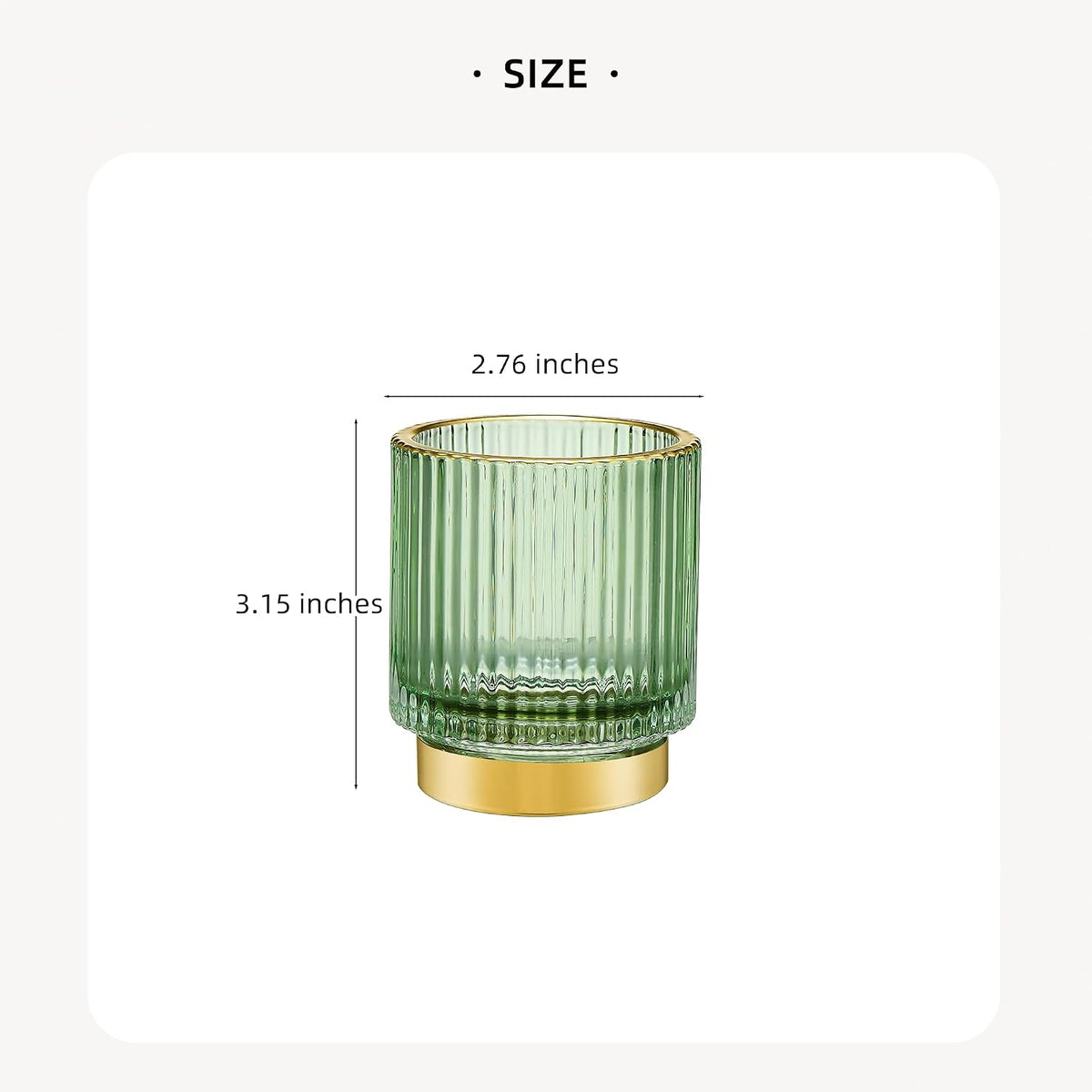 Makeup Brush Holder Organizer,Toothbrush Holders,Desk Pen Pencil Holder,Multifunctional Vintage Glass Brush Cup（L/Green/A3-6-US）
