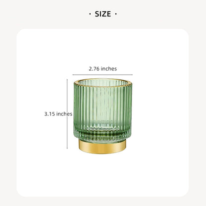 Makeup Brush Holder Organizer,Toothbrush Holders,Desk Pen Pencil Holder,Multifunctional Vintage Glass Brush Cup（L/Green/A3-6-US）