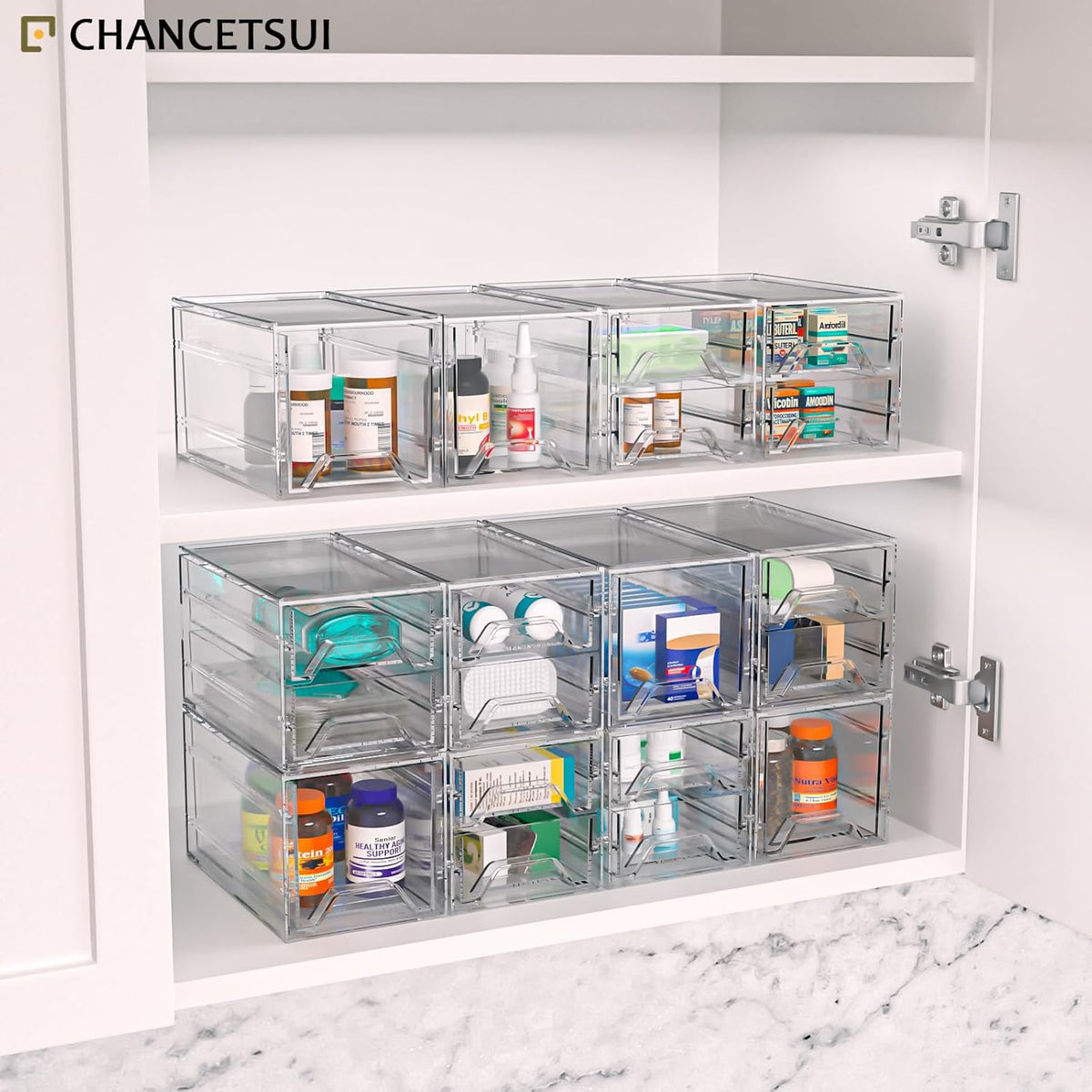 Acrylic Stackable Drawer Storage Organizer: Slim Desk Mini Drawers