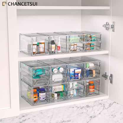 Acrylic Stackable Drawer Storage Organizer: Slim Desk Mini Drawers
