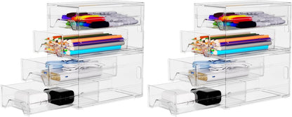 Acrylic Stackable Drawer Storage Organizer: Slim Desk Mini Drawers
