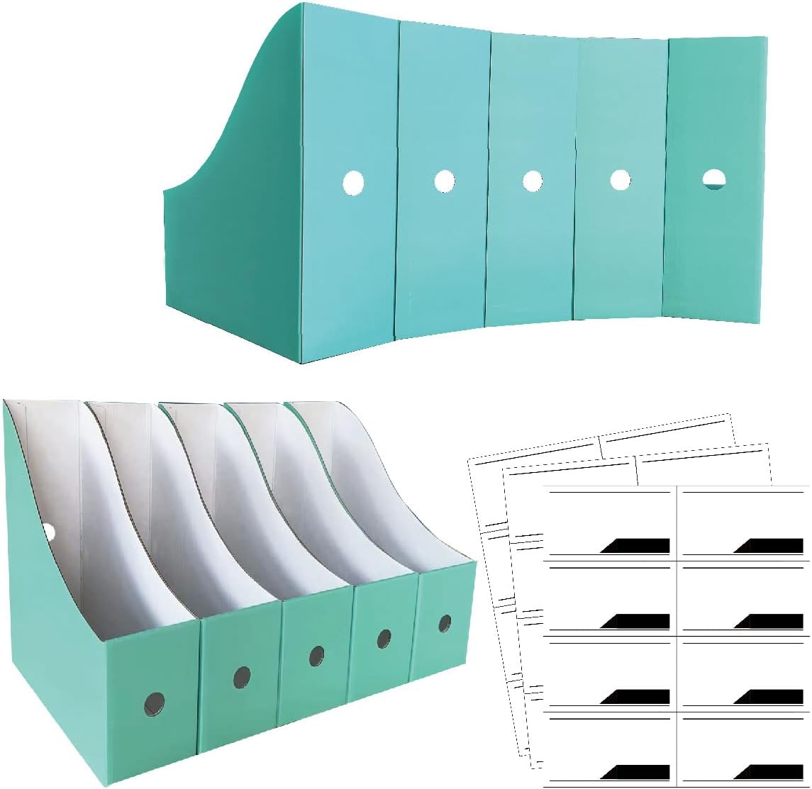 12 Pack Black Cardboard Magazine File Holder Storage Organizer