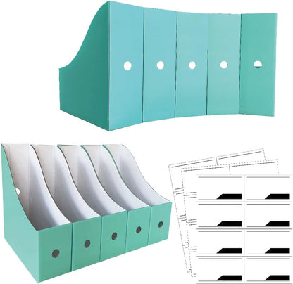 12 Pack Black Cardboard Magazine File Holder Storage Organizer