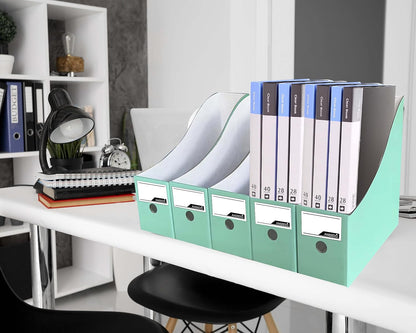 12 Pack Black Cardboard Magazine File Holder Storage Organizer