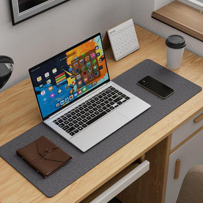 Large Felt Desk Protector Mat and Pad, (Dark Gray, 31.5"x11.8")
