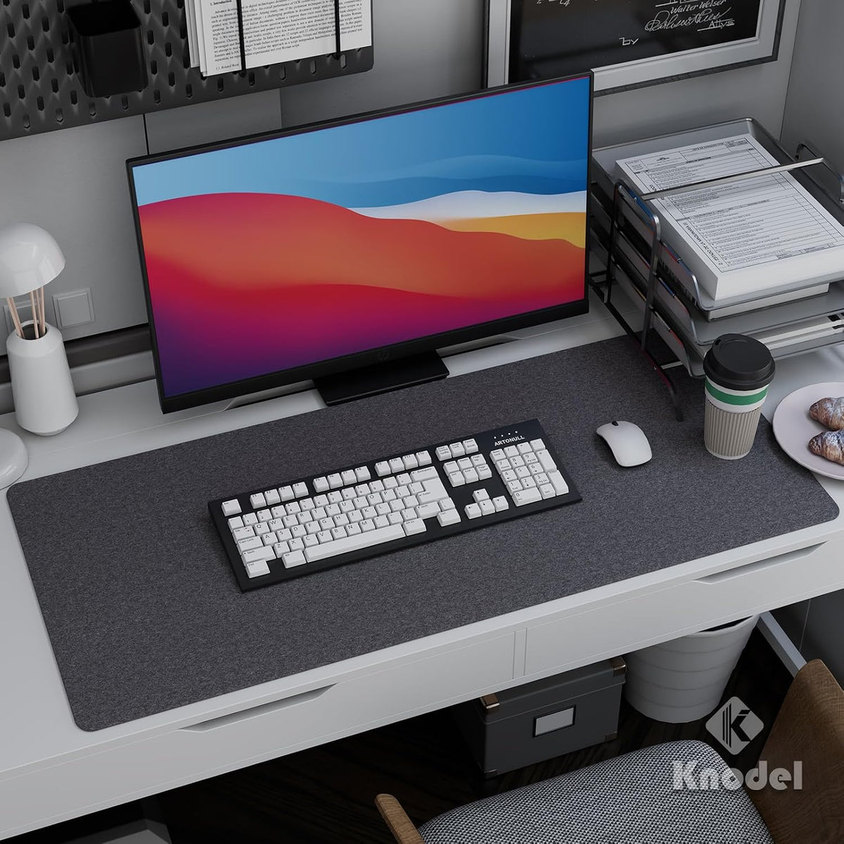 Large Felt Desk Protector Mat and Pad, (Dark Gray, 31.5"x11.8")