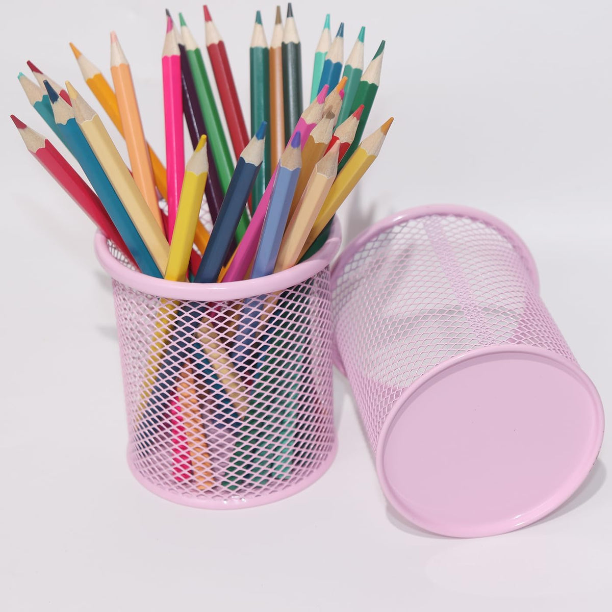 Pen Holder Pencil Holder Metal Pen Holder Cup Pencil Holder for Desk Office Pen Pencil Organizer for Desk Black, Square 4 Pack