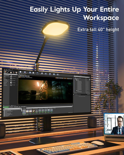 Tall LED Desk Lamps Home Office, Edge-Lit Eye-Care, 50 Light Modes
